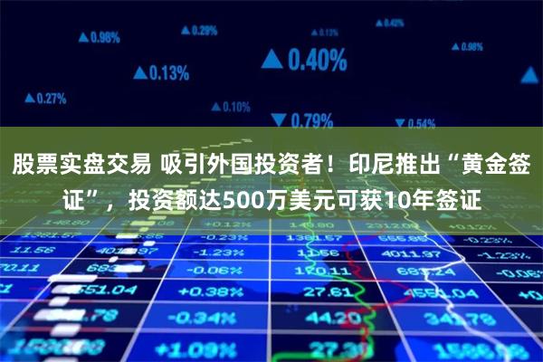 股票实盘交易 吸引外国投资者！印尼推出“黄金签证”，投资额达500万美元可获10年签证